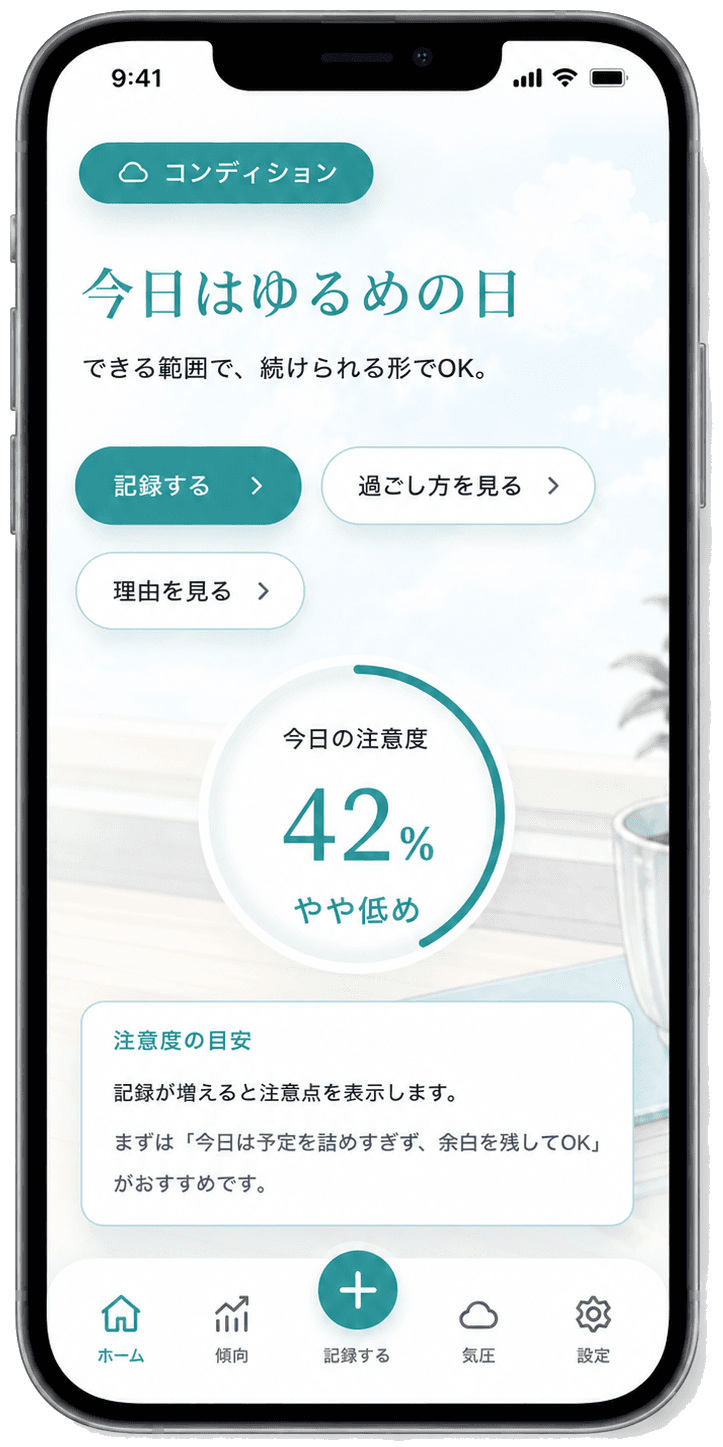 Mitateのホーム画面